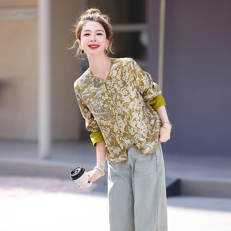 202春季新YW8989-0款新中式复古中风宽提松国潮花盘扣5外套上衣YW