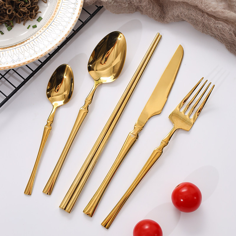 法式304不锈钢刀叉勺筷子四件套装家用西餐具小蛮腰牛排刀叉汤勺,餐饮具,西餐餐具套装,淘宝优惠券,粉丝福利购,淘宝优惠卷