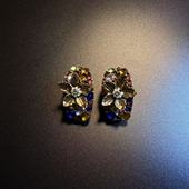 耳环 开花 耳饰 Enamel Bloom花朵耳钉 橄榄 Vintage古着