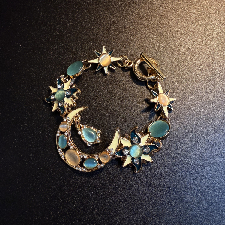 开花的橄榄 Vintage古着 Stellar Luna星星月亮手链
