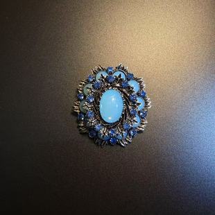 开花的橄榄 Vintage古着 Blue Brooch蓝色胸针
