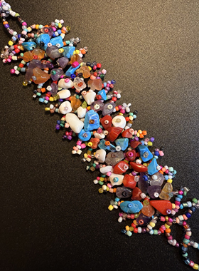 开花的橄榄 Vintage古着 Bead Collage彩色串珠手链