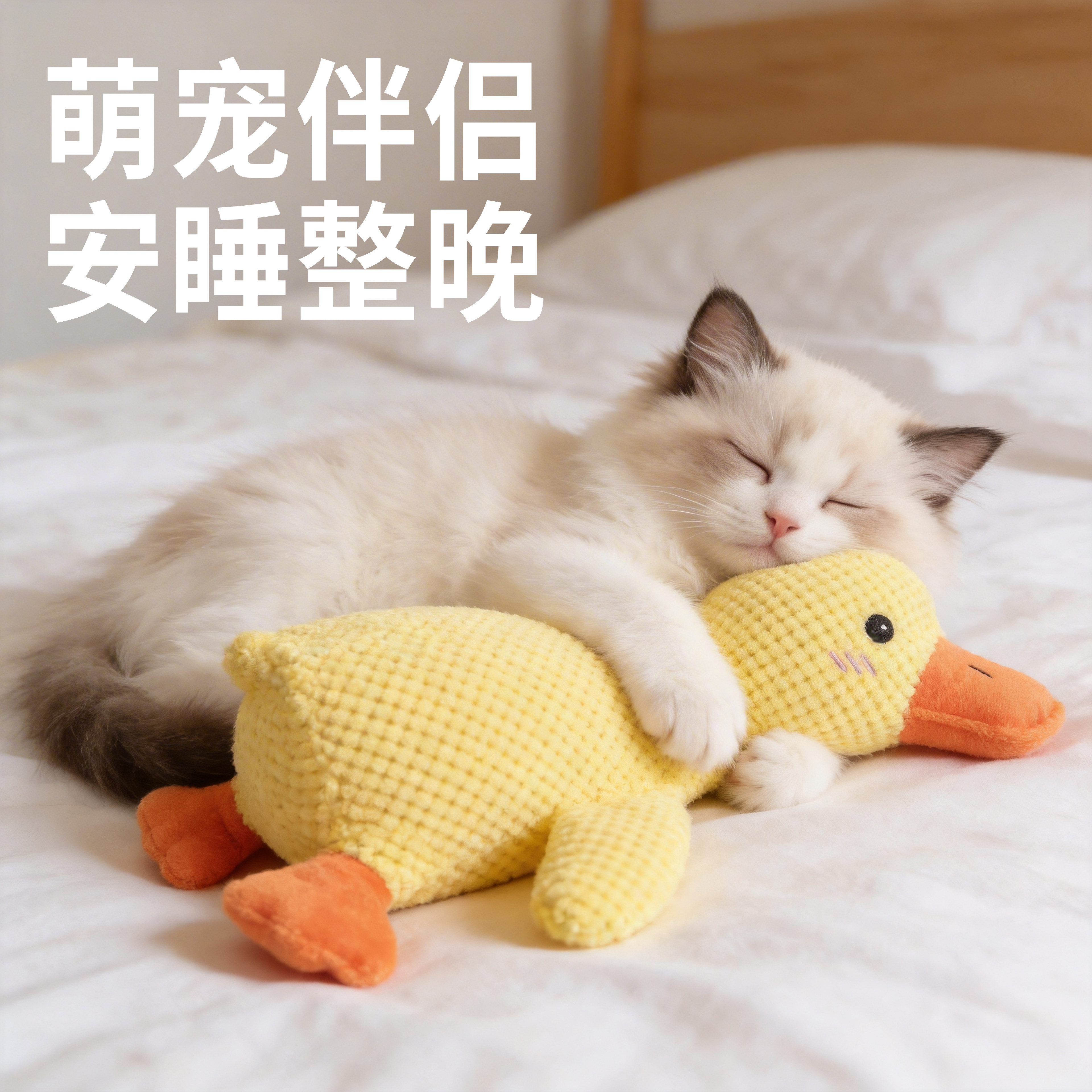 猫玩具毛绒发声磨牙洁齿小猫幼猫自嗨解闷神器玩偶鸭子小猫咪用品