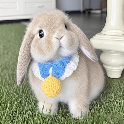 兔子围脖宠物项圈垂耳侏儒兔可爱口水巾毛线针织围兜猫咪狗狗围巾