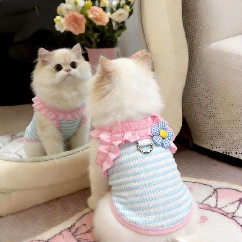 春夏狗猫防掉毛可爱牵引吊带背心