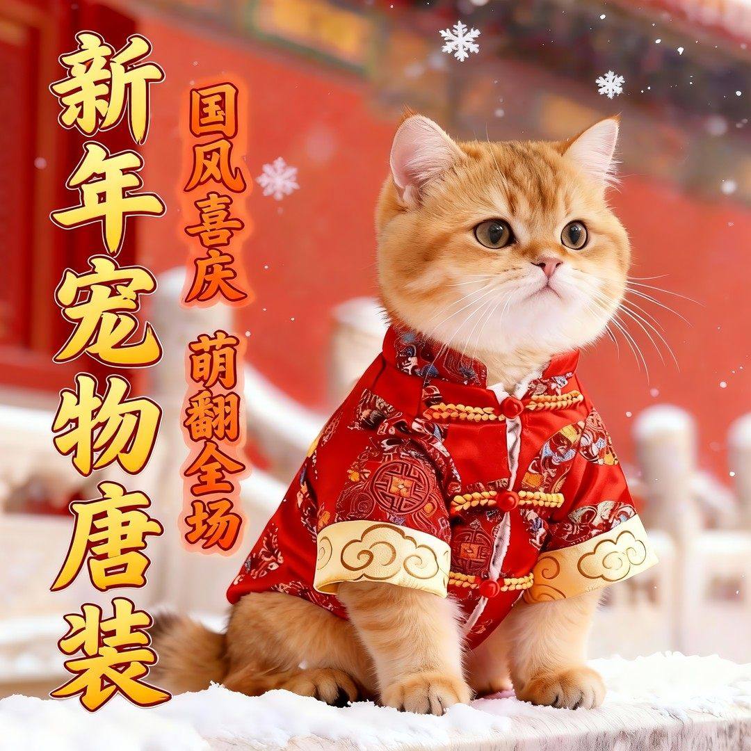 小猫咪衣服保暖盘扣唐装新年金渐层布偶幼猫宠物狗狗过年喜庆战袍,宠物/宠物食品及用品,猫宠物服装/雨衣（新）,淘宝优惠券,粉丝福利购,淘宝优惠卷
