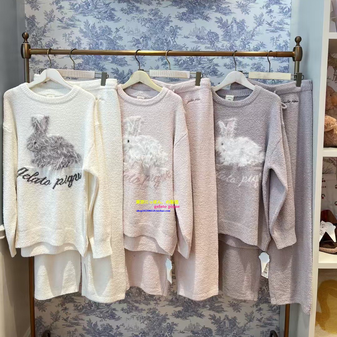 日本GP软绵绵保暖半边绒兔子睡衣