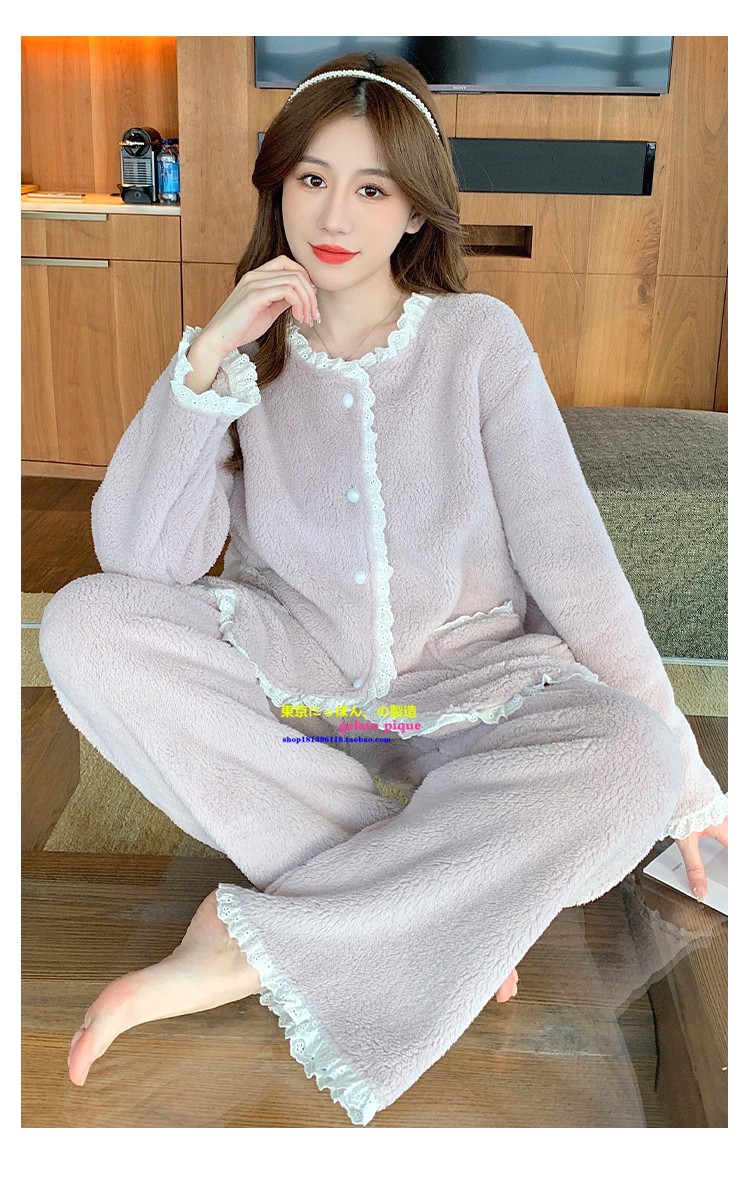 GP女甜美花边小香风睡衣家居服