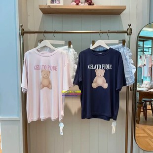 日本GP 家居服 gelato pique夏莫代尔可爱睡衣女睡眠小熊卡通短袖