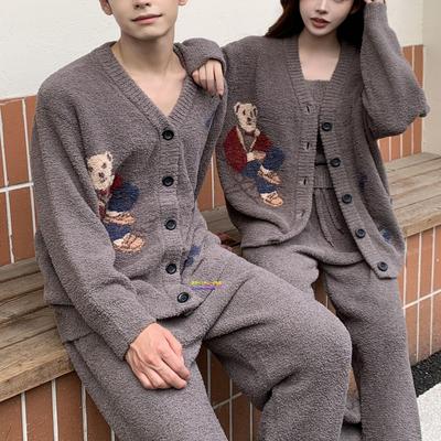 2024秋冬半边绒情侣睡衣日本GP
