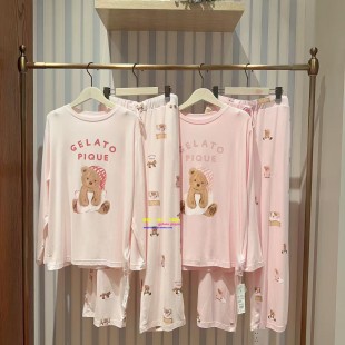 睡衣女卡通晚安小熊莫代尔家居服套装 pique秋冬款 gelato 日本GP