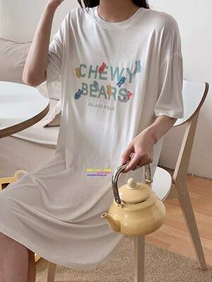 正品GP小熊莫代尔睡裙家居服女