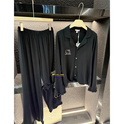 日本GP长袖莫代尔烫钻睡衣凯蒂猫