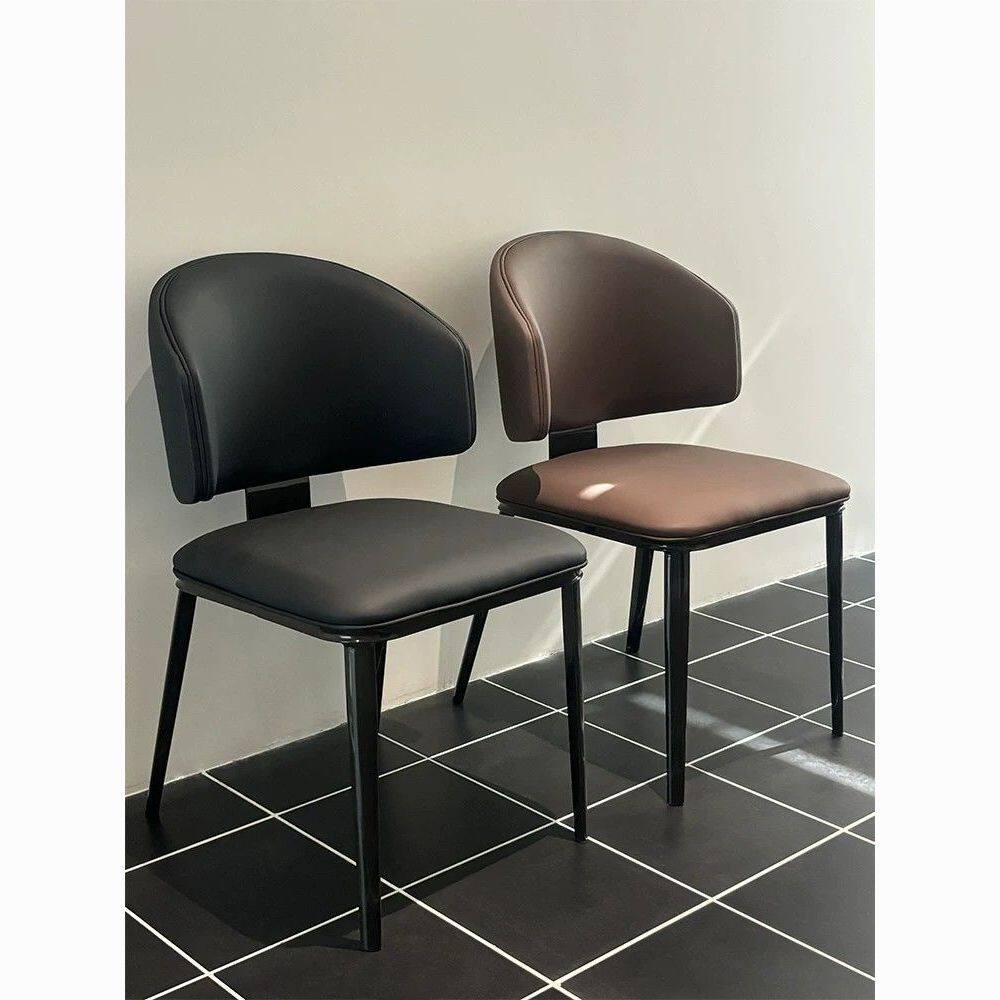 意式高端轻椅子靠背椅北欧凳子简约餐椅轻奢家用酒店麻将餐厅靠背