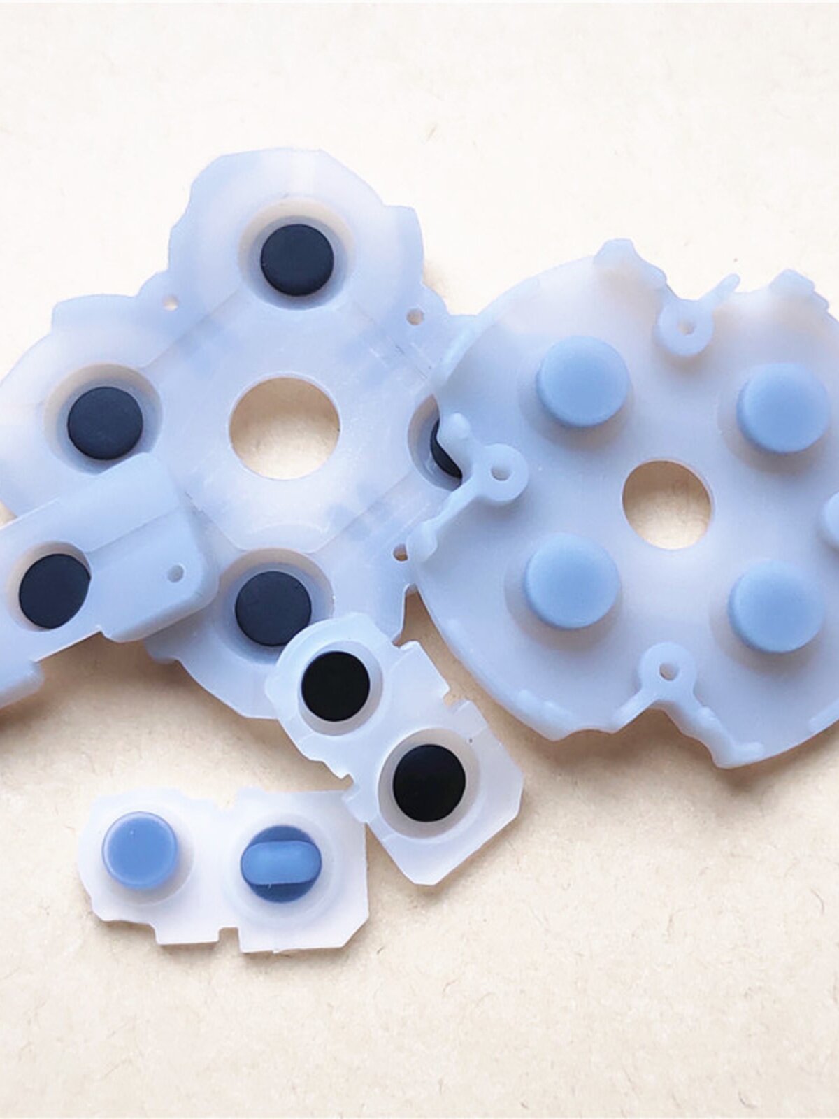 PS5 핸들 원래 전도성 접착제 크로스 방향 키 ABXY 고무 패드 삼각형 사각형 프레임 원형 신규 및 기존 버전 가죽 패드