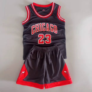 儿童背心短袖篮球服套装公牛队23号球衣男女童速干运动训练服定制