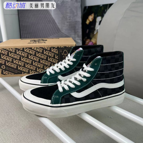 VANS棋盘格男女SK8-Hi高帮滑板鞋