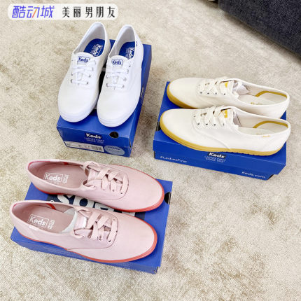 KEDS 经典小白鞋鼻祖黑蓝红郑秀晶同款帆布鞋百搭休闲女鞋WF34000