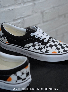 范斯VANS ERA 小雏菊黑白棋盘格子男女运动休闲帆布鞋VN0A5KX5B0B