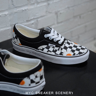 范斯VANS ERA 小雏菊黑白棋盘格子男女运动休闲帆布鞋VN0A5KX5B0B