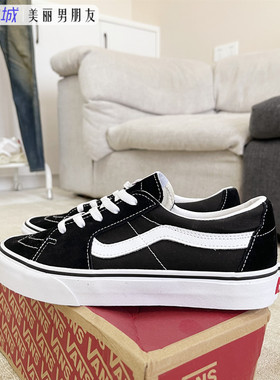 VANS SK8-LOW 经典黑白棋盘格低帮男女休闲帆布滑板鞋VN0A4UUK6BT