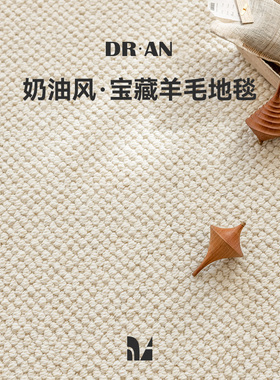 DRAN新西兰羊毛地毯家用客厅侘寂风轻奢简约卧室高级氛围感奶油风