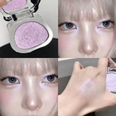 爆款 千禧淡颜 单色眼影爆闪紫色高光珠光细闪多用提亮粉2026新款