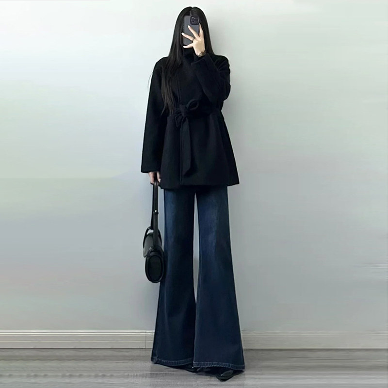 加绒微喇牛仔裤女2025秋冬新款高腰显瘦宽松不贴腿小个子喇叭裤子,女装/女士精品,牛仔裤,淘宝优惠券,粉丝福利购,淘宝优惠卷