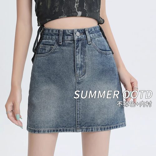 复古牛仔短裙女夏季2025