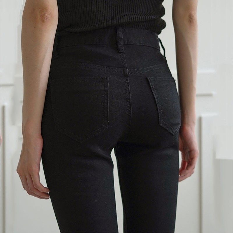 纯黑色牛仔裤女高腰弹力2024年春秋季新款铅笔裤紧身九分裤小个子,女装/女士精品,牛仔裤,淘宝优惠券,粉丝福利购,淘宝优惠卷