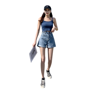 牛仔短裤女夏季宽松高腰显瘦2021年新款a字网红超短裤外穿超火潮