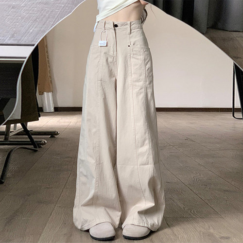 美式工装阔腿牛仔裤女2025秋季