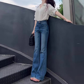 美式 子加绒 春秋小个子不贴腿直筒喇叭裤 辣妹微喇叭裤 女2025年新款