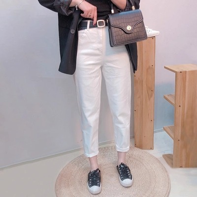 白色哈伦牛仔裤女春秋2025