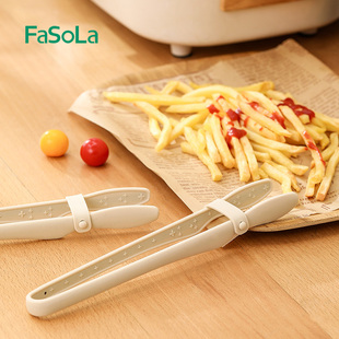 FaSoLa硅胶食物夹耐高温家用厨房油炸煎牛排防烫炒菜专用烧烤夹子