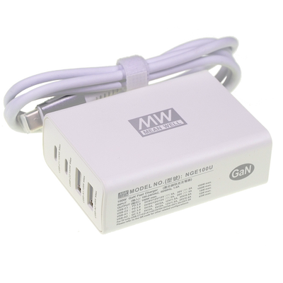 明纬电源NGE100U USB type-c充电适配器GaN氮化镓快充平板/电脑
