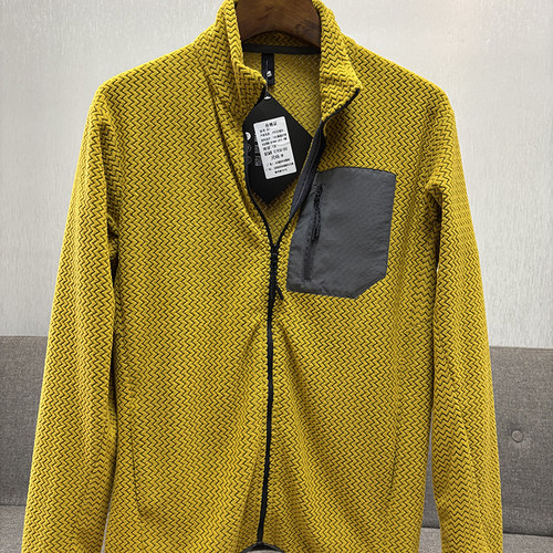 春秋冬户外徒步登山云雀男女抓绒衣立领锁温保暖时尚波浪纹夹克潮