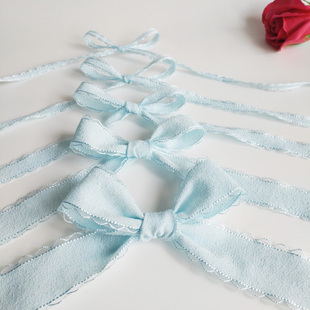 蓝色丝带蕾丝花边中缎边带手工发饰材料花束鲜花包装彩带服装铺料