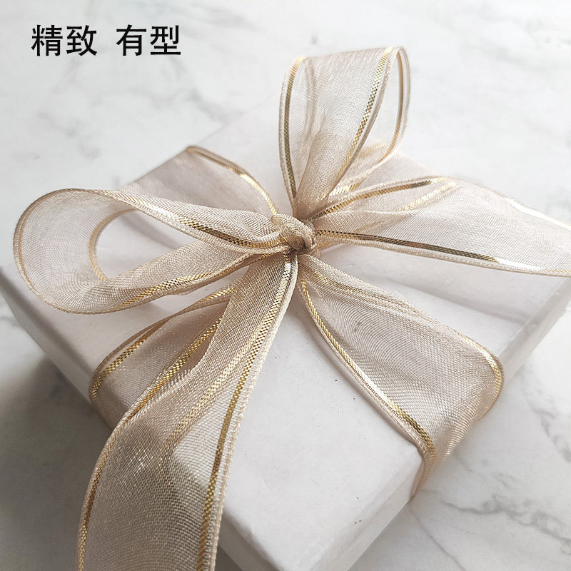 25mm韩国双边亮丝雪纱带高档发饰蝴蝶结丝带 礼盒包装带服装铺料