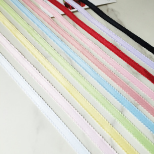 手工DIY發(fā)飾蝴蝶結材料禮盒鮮花絲帶服裝 1cm寬耳朵滌綸棉帶 鋪料