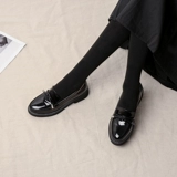 Универсальная черная обувь в английском стиле для кожаной обуви, лоферы на платформе, в британском стиле, из натуральной кожи