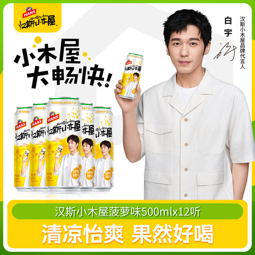 汉斯小木屋菠萝味饮料500ml*12听
