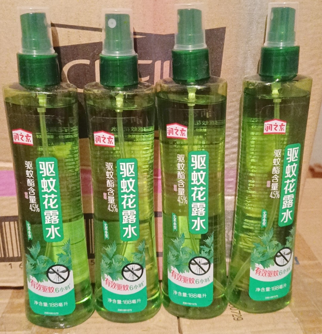 正品润之素驱蚊花露水清新爽肤冰爽清凉薄荷去味止痒防痱188ml/瓶