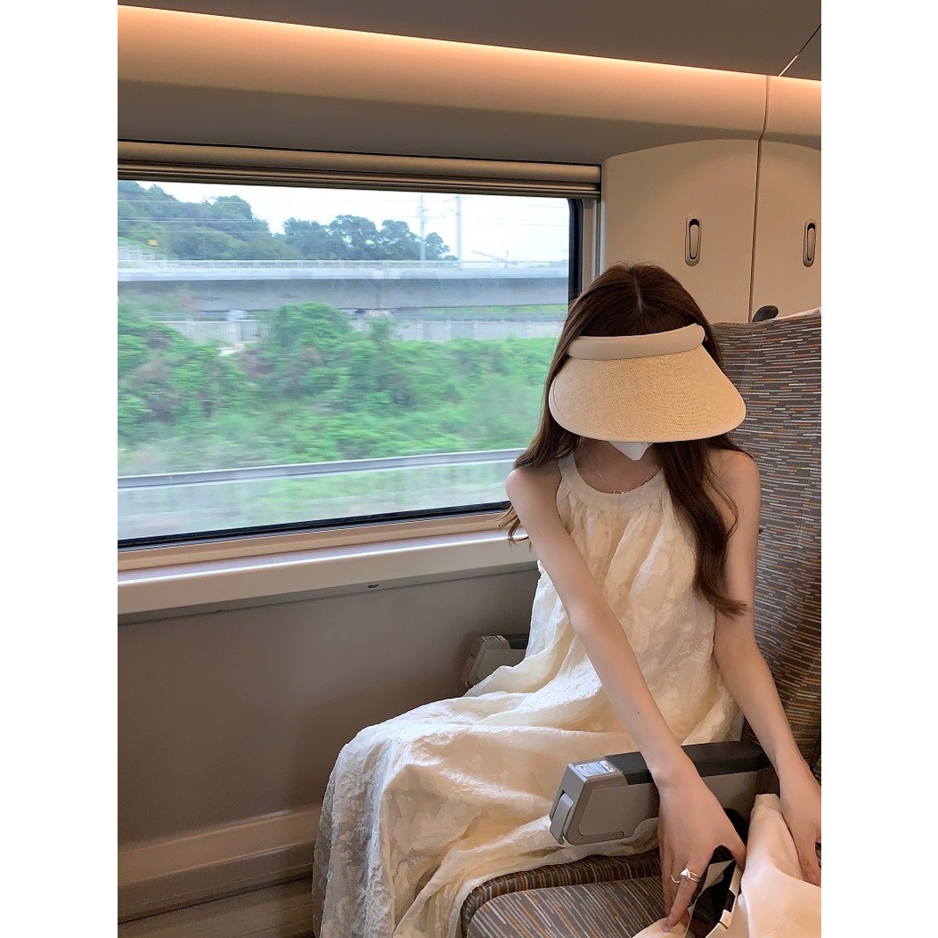 甜美雪纺挂脖连衣裙仙女夏季海边度假裙子气质感露肩无袖长裙精品