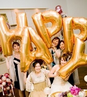 大号加厚40寸90CM黄色铝膜字母气球 铝箔气球英文字母A至Z拍照球