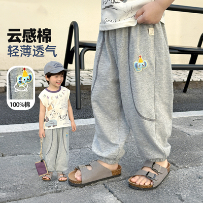 儿童防蚊裤男童裤子夏薄款2026夏季新款男孩纯棉运动裤卡通休闲裤