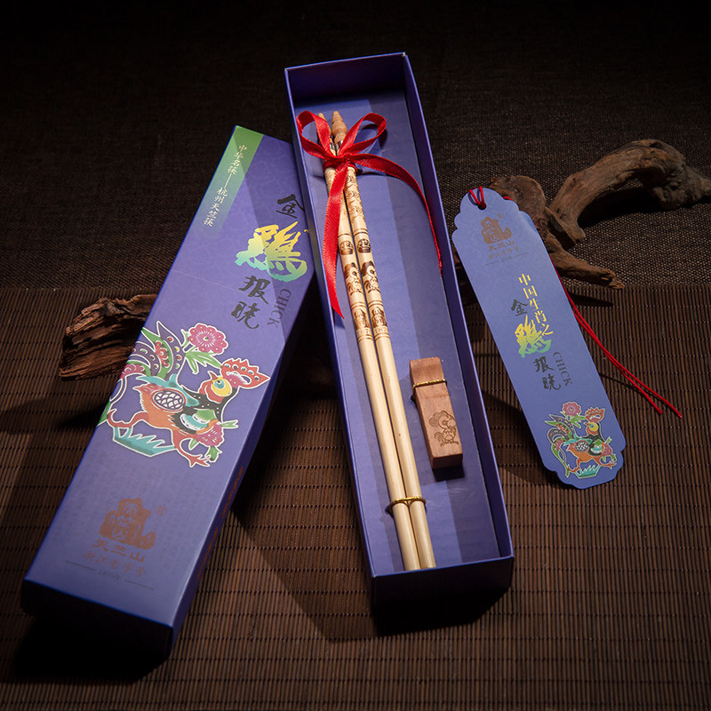 楼外楼餐具送老外杭州特产天竺筷中国风天竺山十二生肖乔迁送礼品