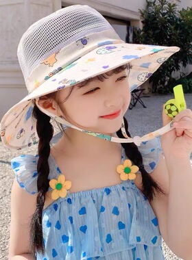 防晒户外渔夫帽男童女童儿童遮阳