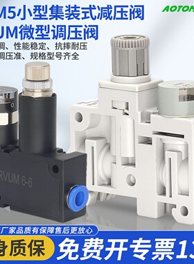 ARM5小型集装式减压阀RVUM微型调压阀气动精密ARM5SA-06-07-08-A