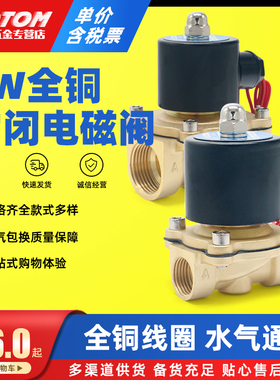 全铜常闭电磁阀2W160-15水阀AC220V气阀DC24V 2分3分4分6分1.2寸